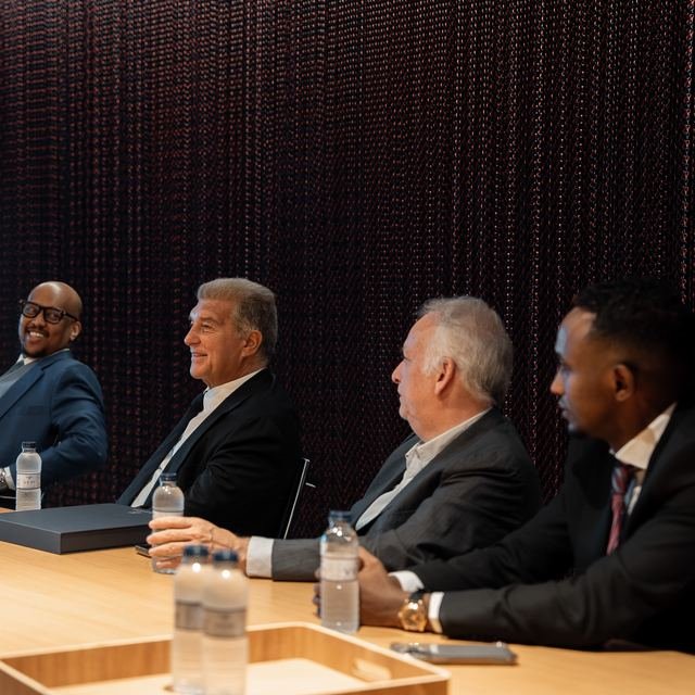 Nasir Hassan at a boardroom table in Barcelona